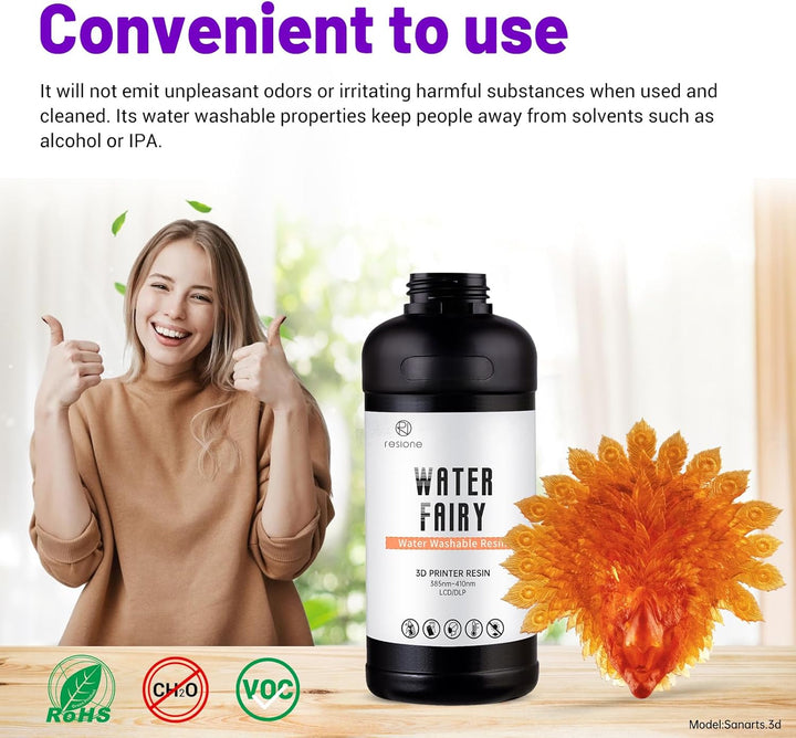 RESIONE Wasserwaschbares Resin for 3D Drucker - Flüssiges 405-nm-Hochgeschwindigkeitsdruckharz mit R