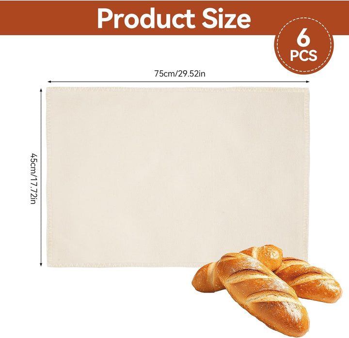 6 Stück Leinentuch, 75x45 cm Bäckerleinen Teigtuch Leinentuch Brot Backen Leinentuch Zum Brot Backen