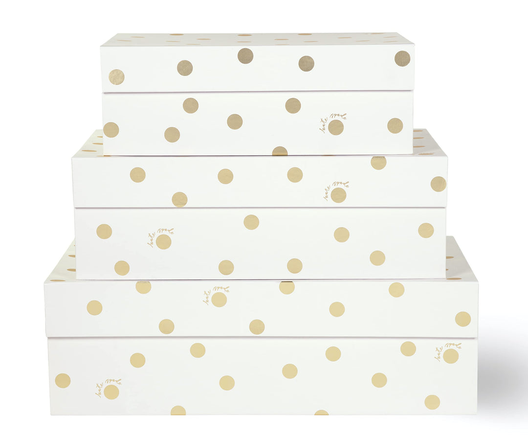 Kate Spade New York Dekorative Aufbewahrungsboxen mit Deckel, 3 Stück, stabile Organizer-Aufbewahrun