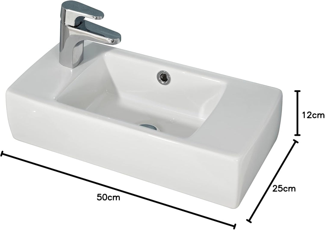 Pelipal Waschbecken aus Keramik Quickset 313 in Weiss, 50 cm breit | Keramik-Waschbecken