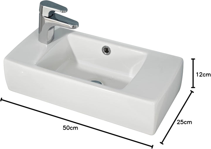Pelipal Waschbecken aus Keramik Quickset 313 in Weiss, 50 cm breit | Keramik-Waschbecken