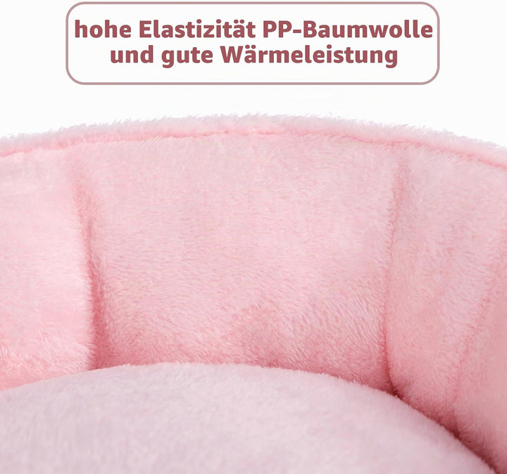 Hollypet Katzenbett Kleines Hundebett, Rundes Haustierbett für Katzen und Welpen, Weiches Schlafbett