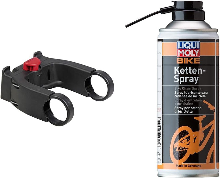 KLICKfix Zubehör Lenkeradapter E, Schwarz (Model 0211EB), One Size Ohne Schloss Bundle mit Kettenspr
