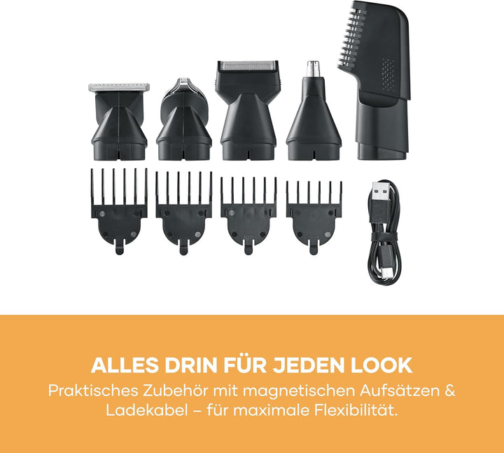 Severin Multi Grooming Set, Haarschneidemaschine, Barttrimmer, Körpertrimmer, Nasenhaartrimmer, Herr