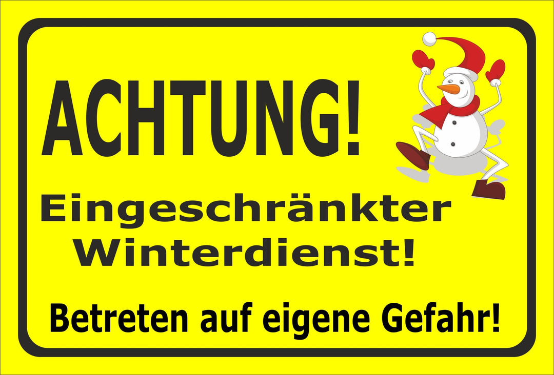 Melis Folienwerkstatt Schild Eingeschränkter Winterdienst - 60x40cm - 3mm Aluverbund – 20 VAR S00018
