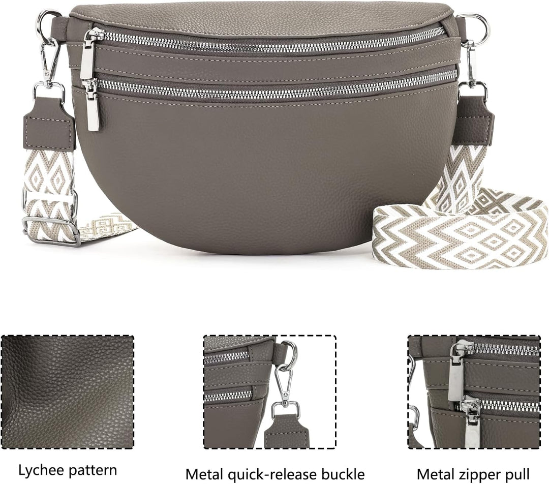 LANXINGLUO umhängetasche Damen Gross Bauchtasche Damen gross Crossbody Bag Damen Mit Kreditkartenfac