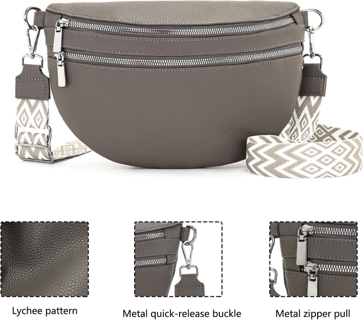 LANXINGLUO umhängetasche Damen Gross Bauchtasche Damen gross Crossbody Bag Damen Mit Kreditkartenfac