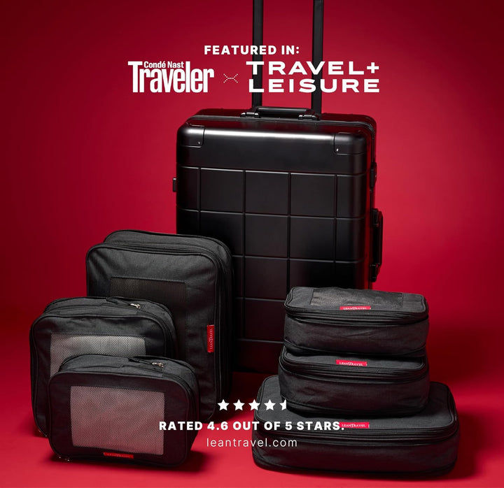 LeanTravel Kompressionswürfel Gepäckorganizer für Reisen mit Doppelreissverschluss (3) Set LeanTrave