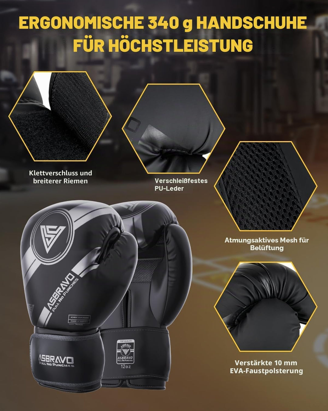 Boxsack für Erwachsene, 4ft Oxford Heavy Boxing Bag Set 12OZ Handschuhe für MMA Muay Thai Kickboxing