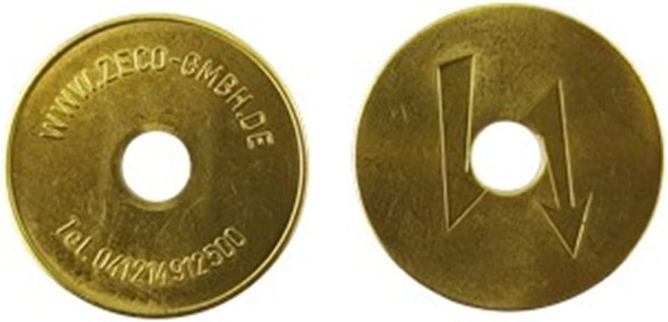 Zeco Wertmarke, 26mm, kompatibel mit NZR Blitz Waschmarke 2020, Messing Waschmünze für Münzautomat,