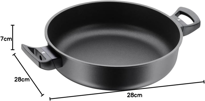 WMF PermaDur Excellent Schmorpfanne 28cm Induktion, hoher Rand, Aluminium beschichtet, Kunststoffgri