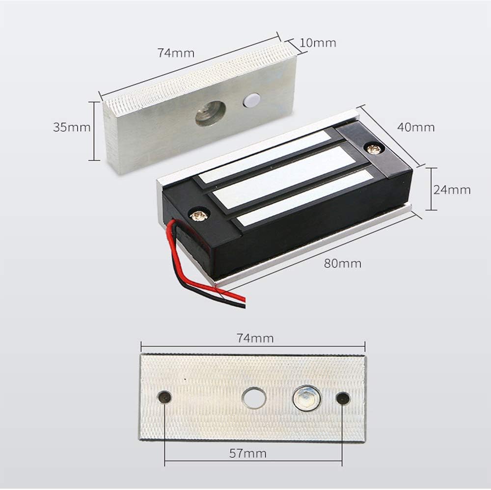 AMAO Elektronisches Magnetschloss, 60 kg, 132 kg, wasserdicht, DC 12 V, elektromagnetisches Schloss