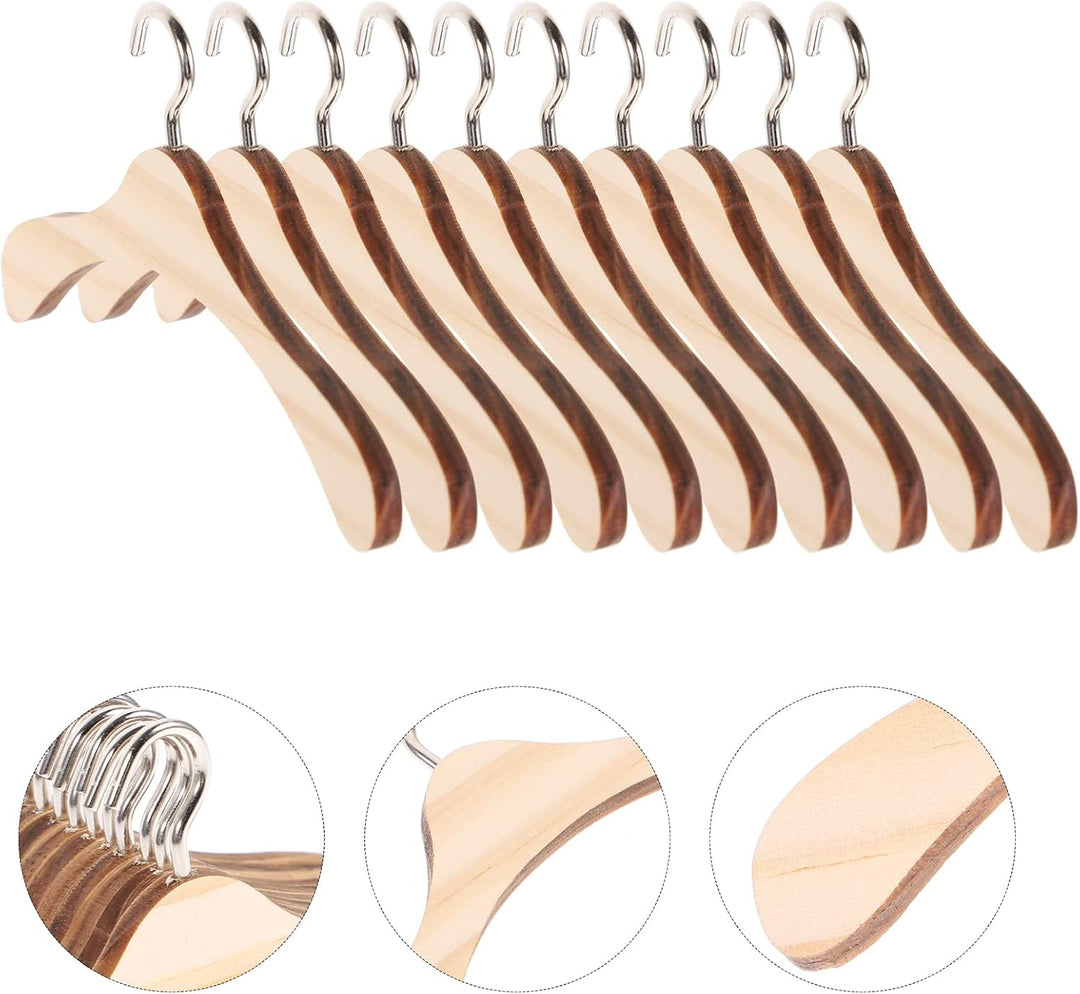 Rosenice Kleiderbügel für Puppen, Aufhängung aus Holz, 1/3-BJD-Puppen, 10 Stück