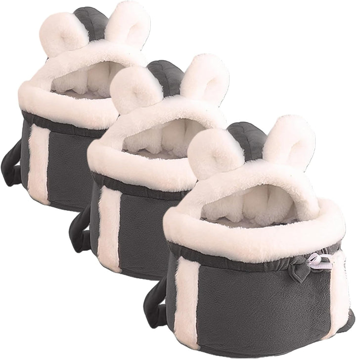 Katzentasche, weicher und Warmer Katzen- und Hunde-Frontträger, Doppeltaschen-Rucksack, Winter-Plüsc