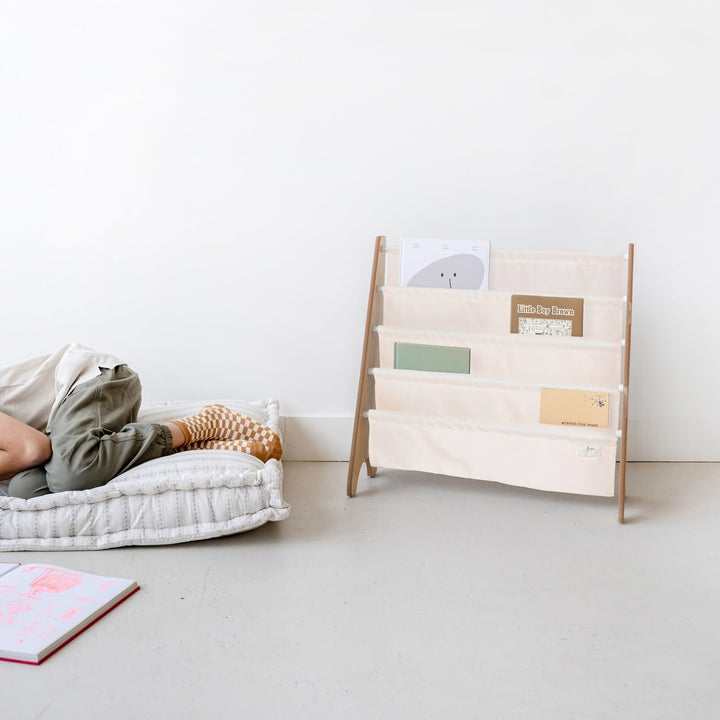 3 Sprouts Kinder Bücherregal aus Holz – Montessori Regal für Kinderzimmer - Creme, Creme