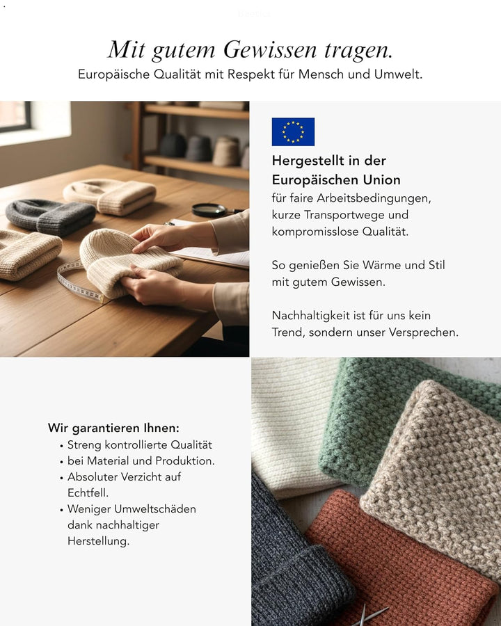 Baesics Stirnband Taupe für Damen & Herren – warme & elastische Unisex Ohrenwärmer mit Fleecefutter