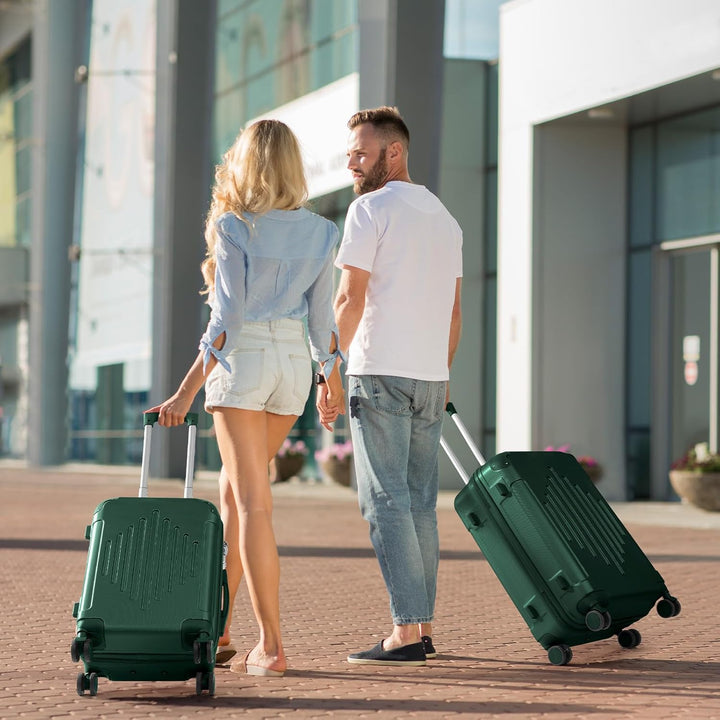 LEADZM Kofferset 2 teilig, Reisekoffer Set mit Kosmetikkoffer und Eckenschutz, Koffer Set Hartschale