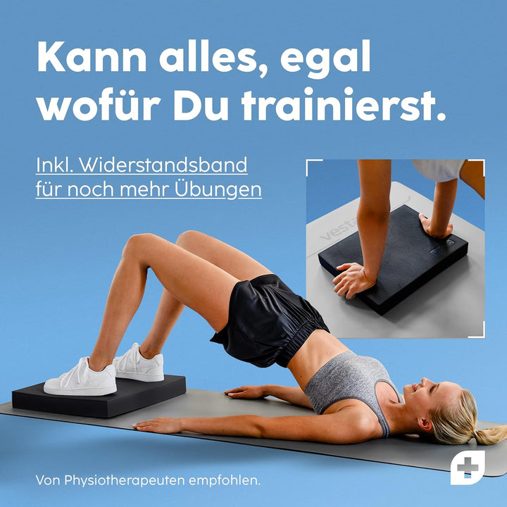 Vesta+ Balance Pad XXL + APP, Wackelpad und Gleichgewichtskissen - Balance Pad Physiotherapie für da
