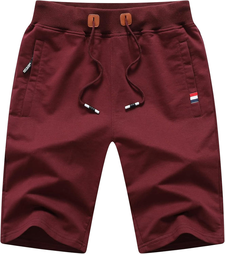 Tansozer Sport Shorts Herren Mit Reissverschluss Rot S, Rot S