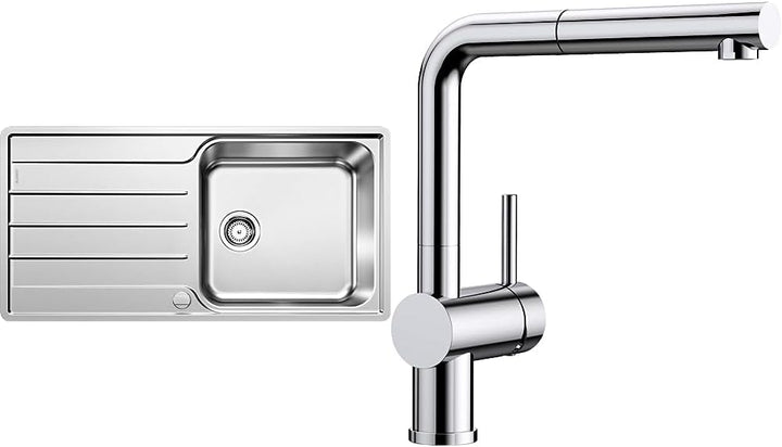 BLANCO LEMIS XL 6 S-IF - Edelstahlspüle für die Küche für 60 cm breite Unterschränke - Mit IF-Flachr