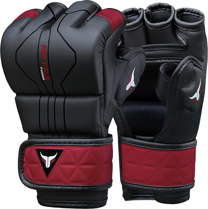MMA Handschuhe für Herren und Damen — Atmungsaktive Open-Palm Sparring Handschuhe, Grappling Handsch