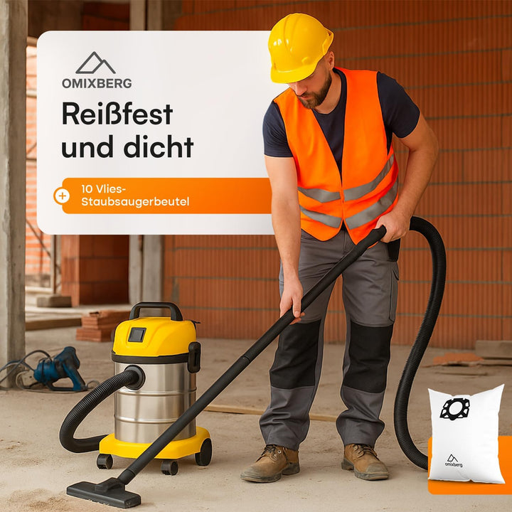 10 Vlies-Staubsaugerbeutel – Passend für Kärcher MV4, MV5, MV6, WD6 und WD6 Premium – Passend für Kä