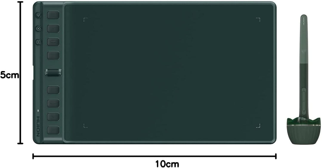 HUION Inspiroy 2 Medium Zeichen-Tablet mit Scrollrad, 8 individuellen Tasten, batteriebetriebenem Ei