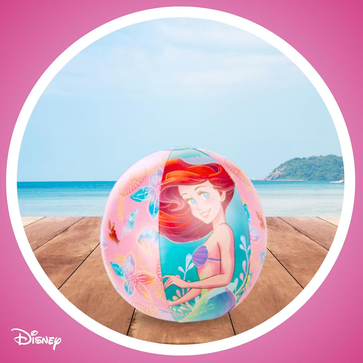 Disney Princess Aufblasbarer Pool, Ariel Sebastian Fabius Kinderpool, Rund Mehrfarbig, 100 cm