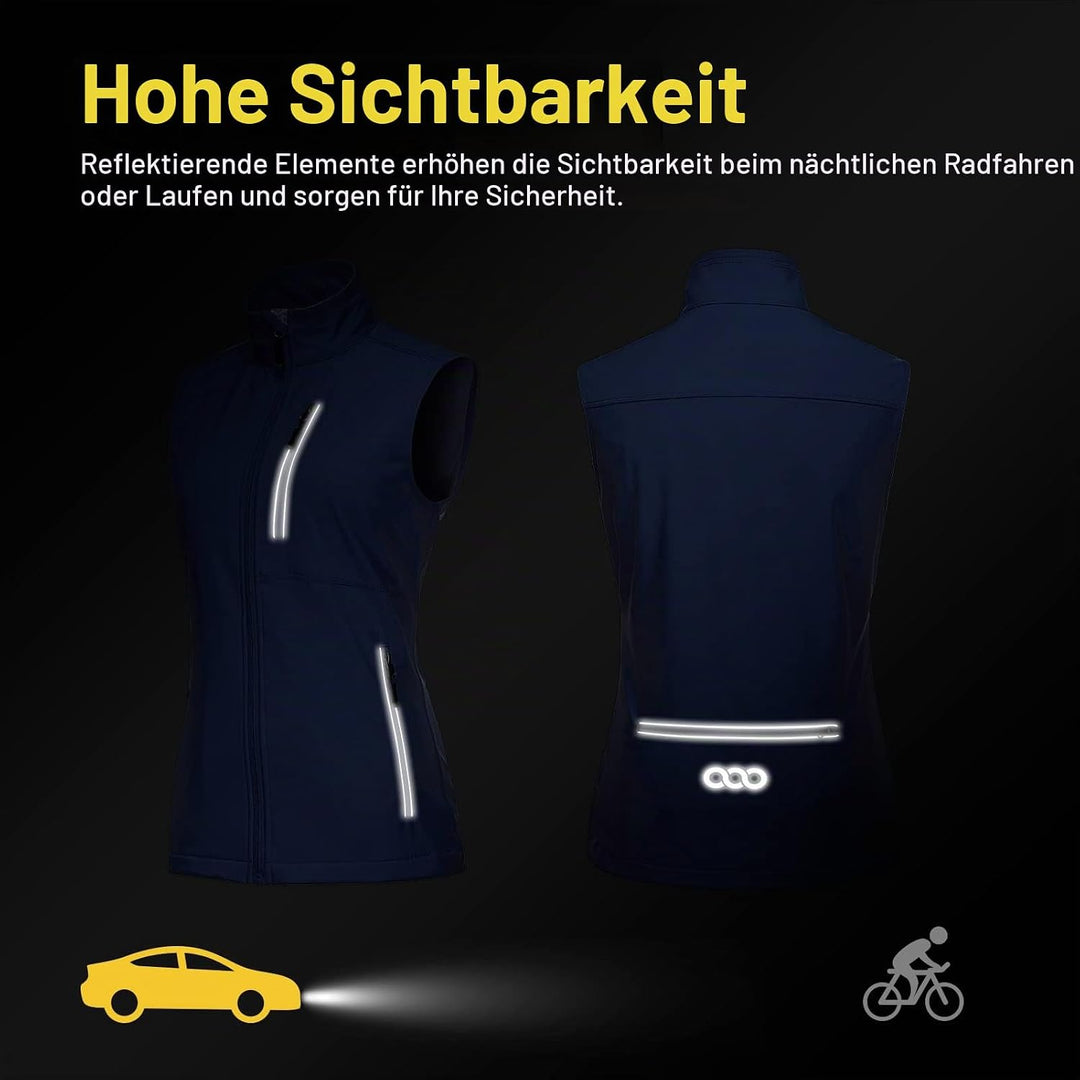 33,000ft Damen Leichte Laufweste Outdoor Softshell Weste Frau Ärmellose Jacke Winddichte Wasserdicht