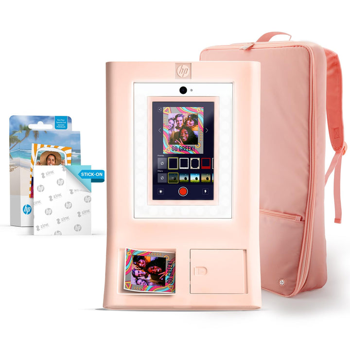 HP Sprocket Fotobox-Maschine Sofort-Farb-Fotodrucker (Pink) Starter-Paket + Zink-Papier (100 Blätter