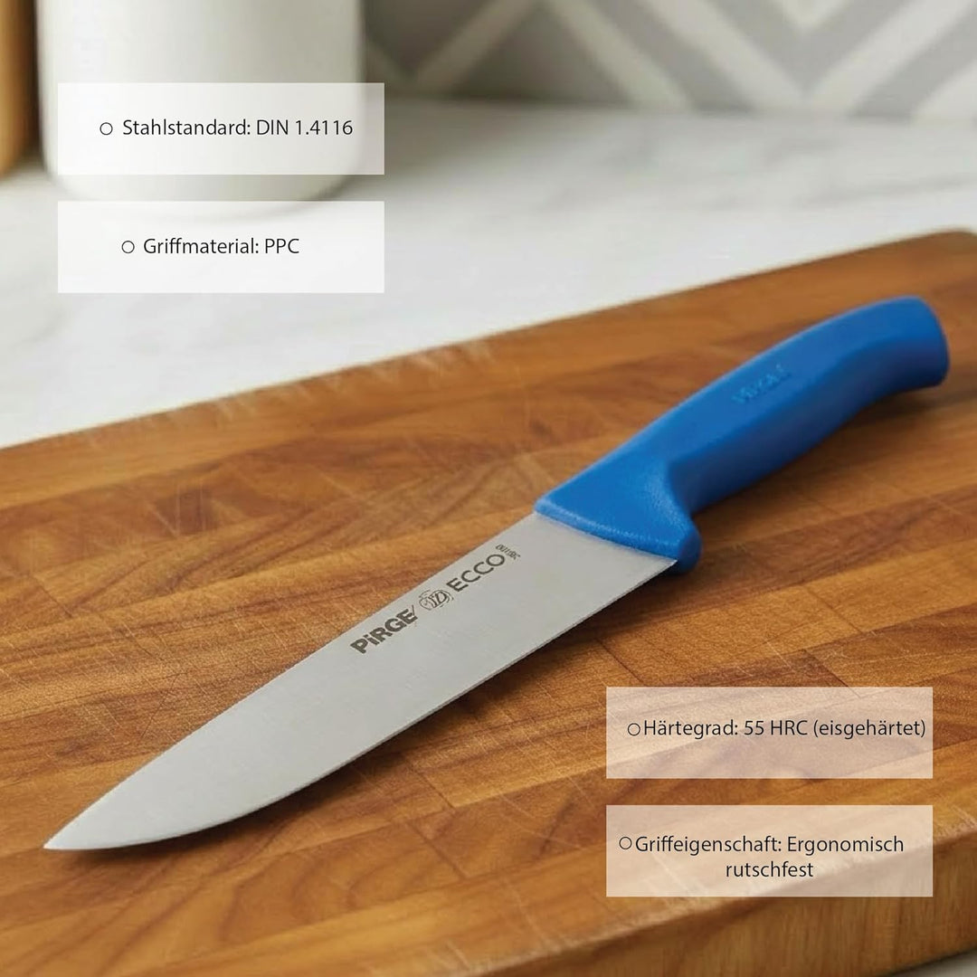 Pirge Ecco Metzgermesser 19 cm Blau Schlachtermesser - Fleischermesser - Stechmesser - Exzellenter S
