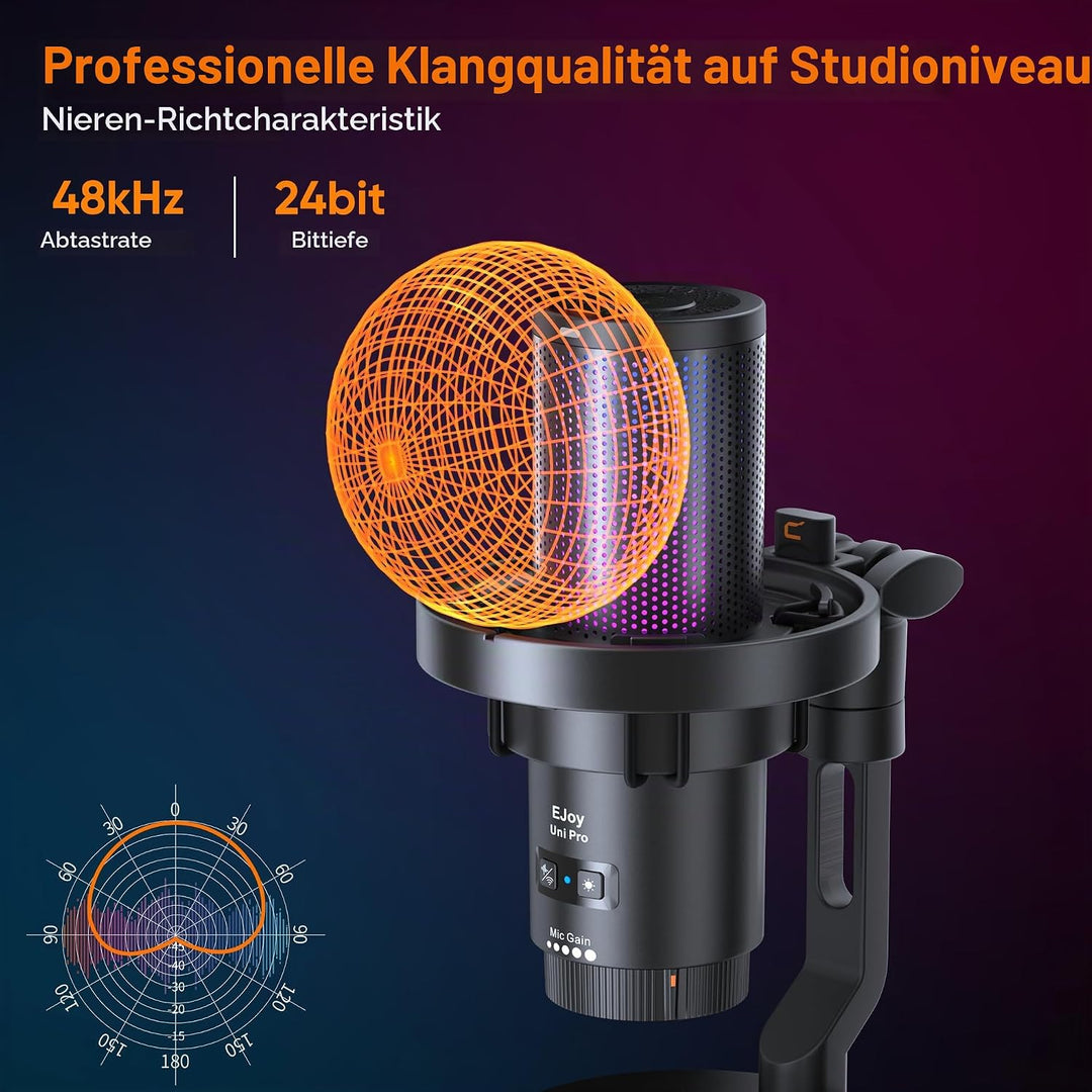 COMICA EJoy Uni Pro Kabellos USB Mikrofon PC, Gaming Mikrofon für Streaming Podcast Studio, PS4/PS5/