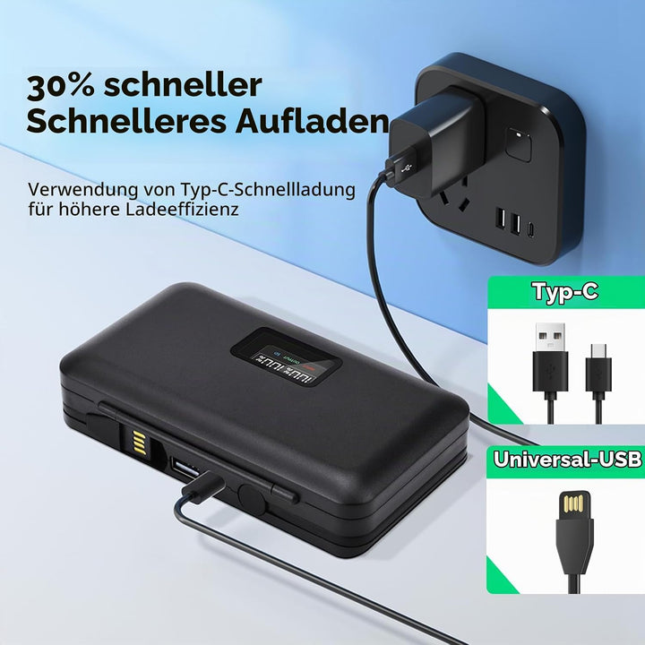 2 Stück EN-EL20 Akkus und Smart LCD Display Dual USB Ladegerät für Nikon Coolpix P1000, P950, P1100,