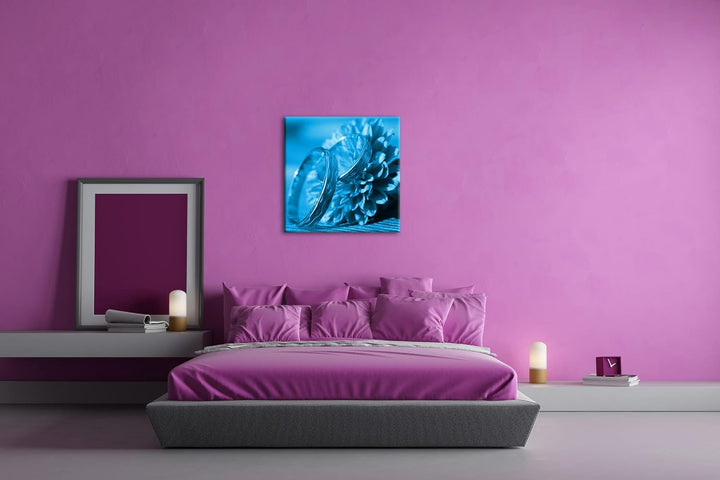 deyoli eleganter Verlobungsring mit Blume im Format: 60x60 Effekt: Zeichnung als Leinwandbild, Motiv