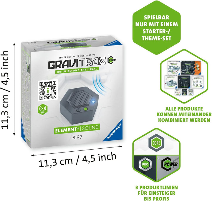 Ravensburger GraviTrax Power Element Sound 27466 - GraviTrax Erweiterung für Deine Kugelbahn - Murme