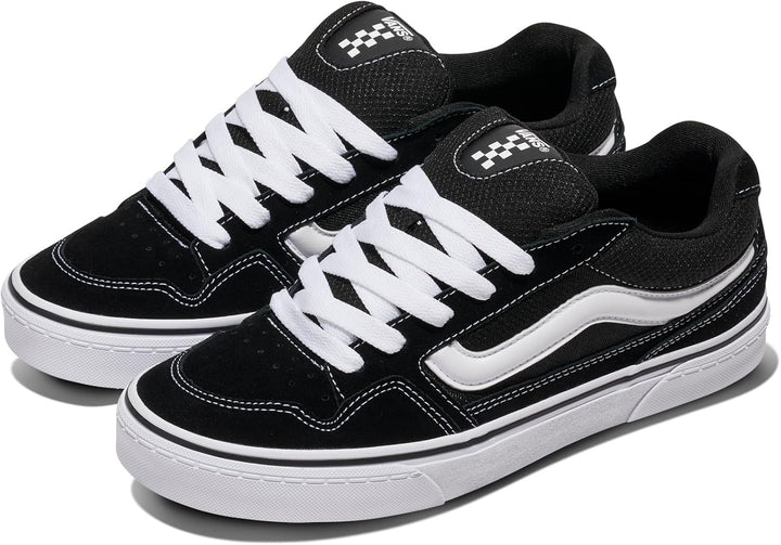 Vans Herren Caldrone Sneaker 48 EU Suede Mesh Black White, 48 EU Suede Mesh Black White