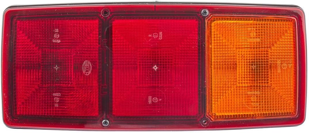 HELLA - Heckleuchte - Glühlampe - 12V - Einbau/geschraubt - Lichtscheibenfarbe: rot/gelb - Stecker: