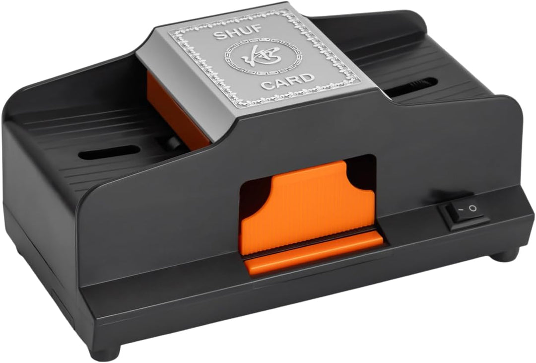 Profi Kartenmischer 2-Deck Mischen Poker elektrisches Kartenmischgerät Schwarzer,Zwei Lithium-Batter