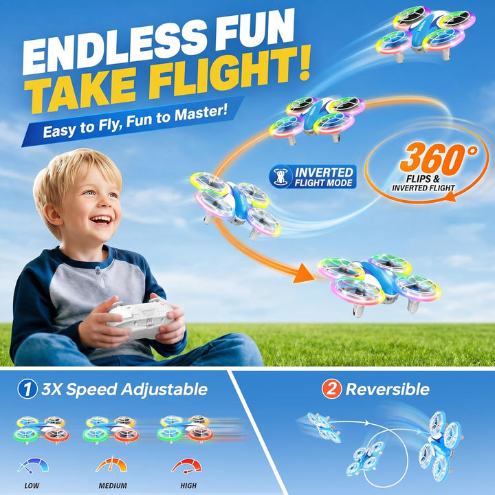 Mini Drohne für Kinder Spielzeug ab 6 7 8 9 10+ Jahre Jungen, RC Flugzeug Spielzeug Quadrocopter Dro