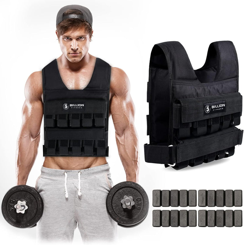 5BILLION FITNESS Monstervest Gewichtsweste von 1kg-20 Kg Gewicht Warnwesten für Gewicht Training Kra