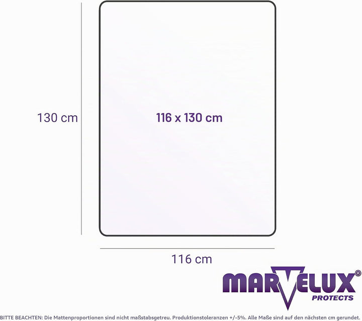Marvelux grosse Umweltfreundliche Bürostuhlmatte für Teppichböden 116 x 130 cm - Eco-Friendly Bodens