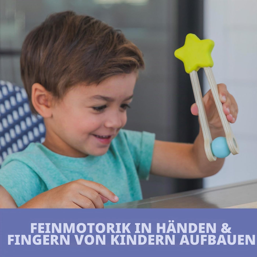 Learning Resources Easy Tweezies Gruppenset, Montessori Holzpinzetten ab 3 Jahren, Feinmotorik-Werkz