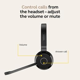 Jabra Evolve 65 TE Link UC Mono Stand Wireless Kopfhörer, Mono Dritte Ausgabe USB-A-Dongle + Ladesta