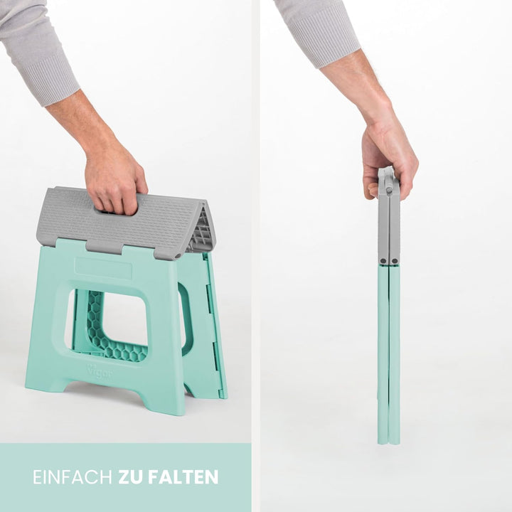 Vigar Kompakte Tritthocker Klappbar für Erwachsene, 27 cm, Klapphocker Faltbar 150 kg rutschfest, Le