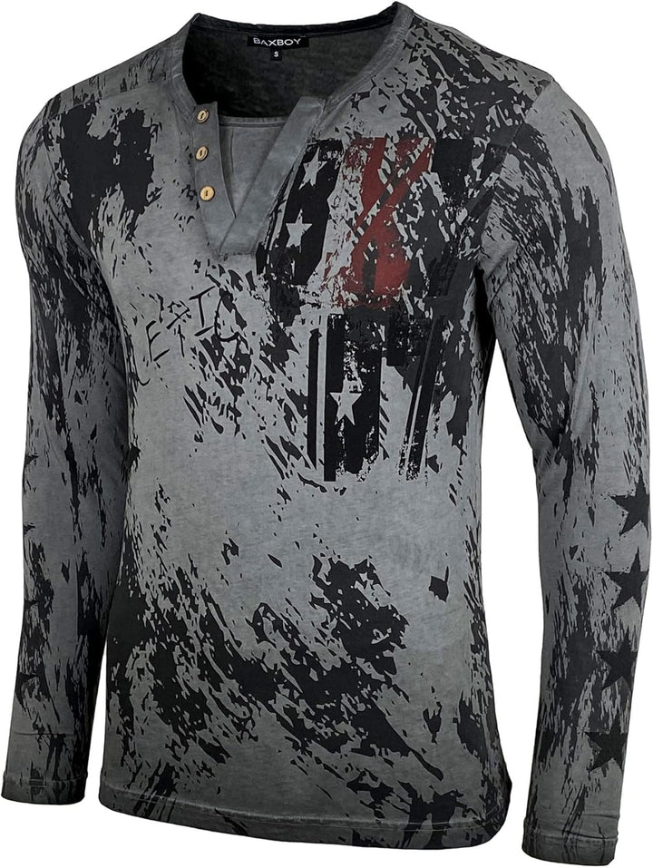 Baxboy Herren Longsleeve T-Shirt Moderner Männer Langarmshirt Langarm Sweatshirt 702 S Anthrazit, S
