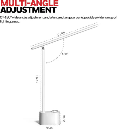 Honeywell Schreibtischlampe LED Desk Lamp mit A+C USB Tageslichtlampe Schreibtisch Tageslicht mit 3