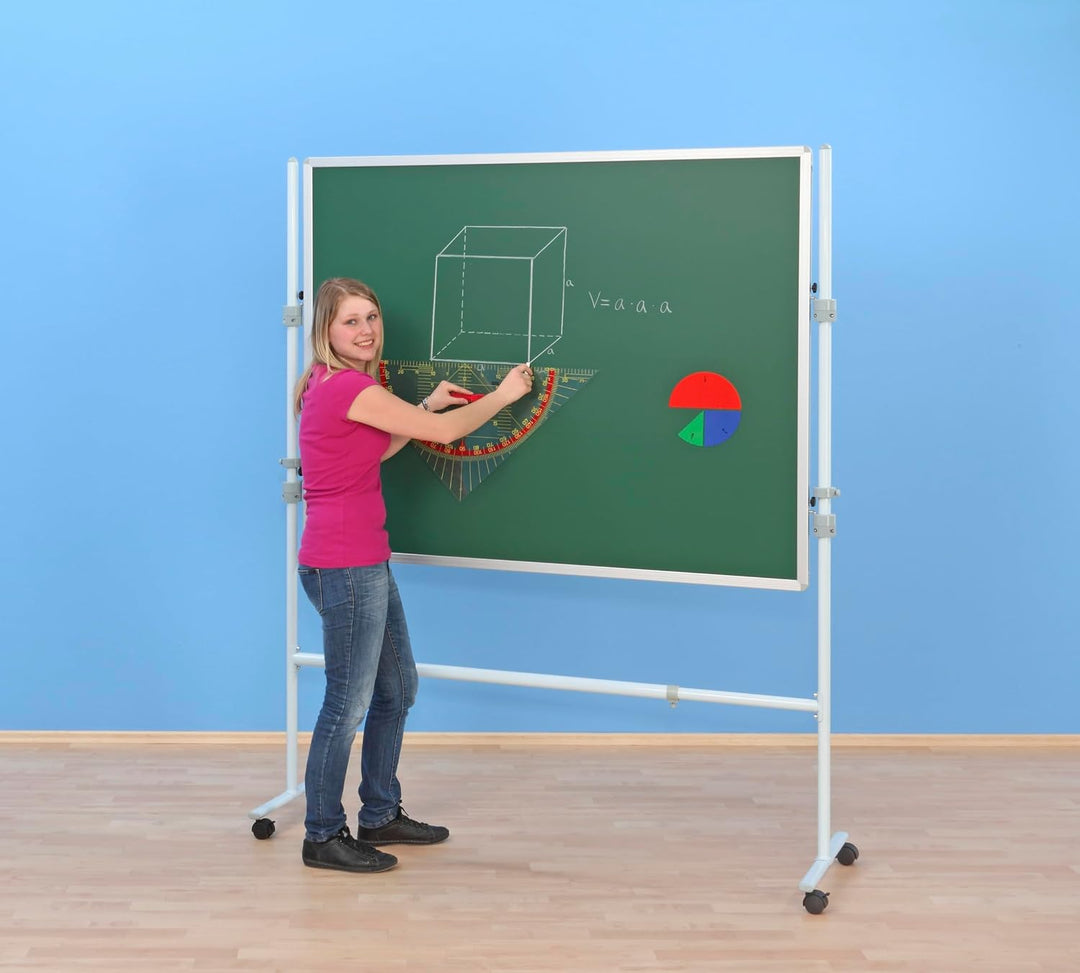 Betzold Stellwand - 150 x 120 cm Schultafel Beistelltafel Raumteiler Infoboard ohne Stativ - grün -