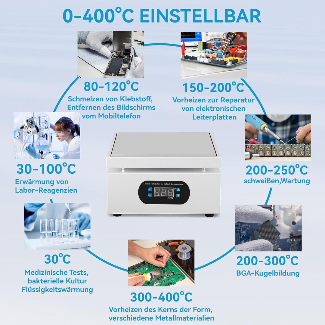 Heizplatte Löten 550W LED Mikrocomputer Vorheizplatte für SMD Lötstation, Lötplatte & PCB Heizplatte