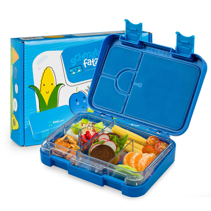 schmatzfatz Junior Brotdose Kinder mit Fächern, BPA Frei Lunchbox Kinder, Bento Box Kinder, Brotbox