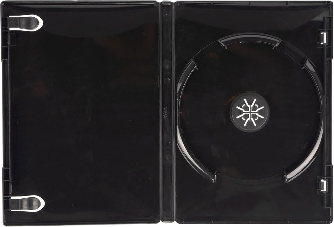 5 x Schwarze DVD Hüllen für 1 Disc – 14 mm Rückenstärke – Single DVD CD Blu-ray Box mit Aussenfolie